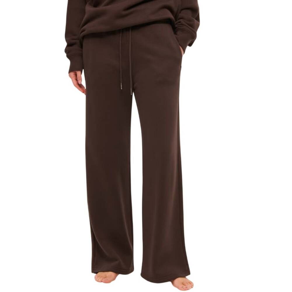 Abercrombie Sunday High Rise Wide Leg Sweatpants Womens M NWT Dark Brown